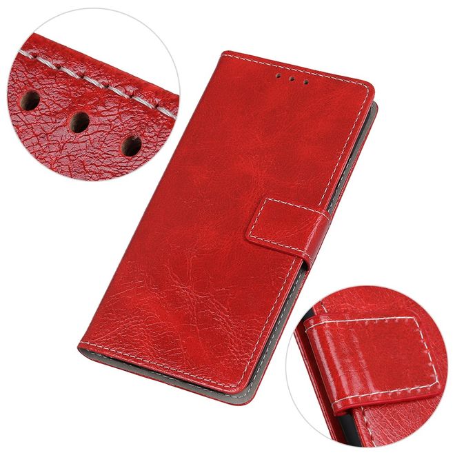 Étui pour LG G8 ThinQ - Série Crazy Horse III en cuir - rouge