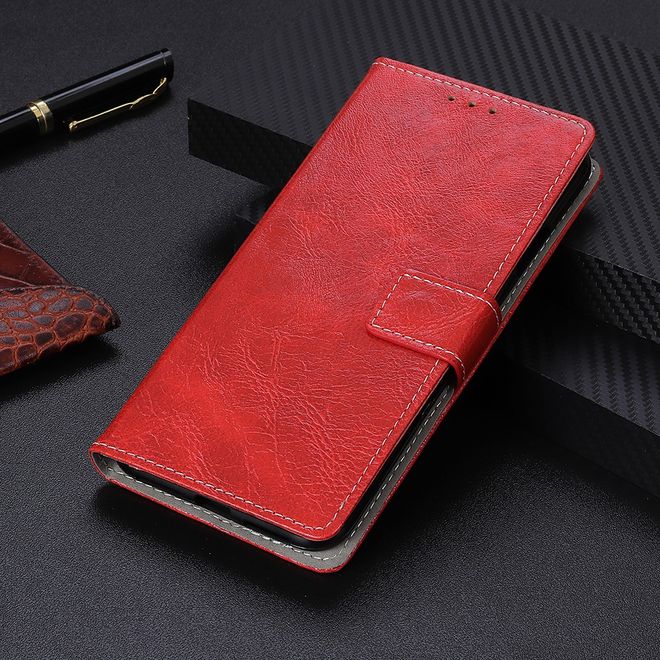 Étui pour LG G8 ThinQ - Série Crazy Horse III en cuir - rouge
