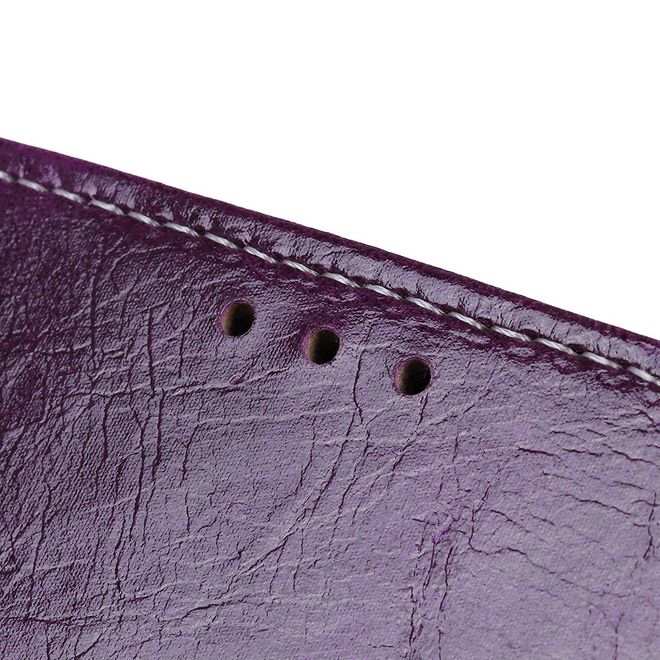 Étui pour LG G8 ThinQ - Série Crazy Horse III en cuir - Violet