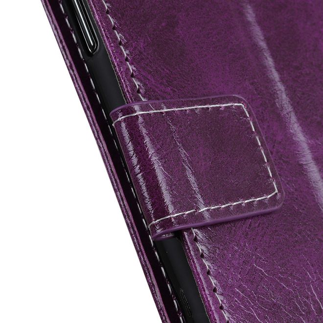 Étui pour LG G8 ThinQ - Série Crazy Horse III en cuir - Violet