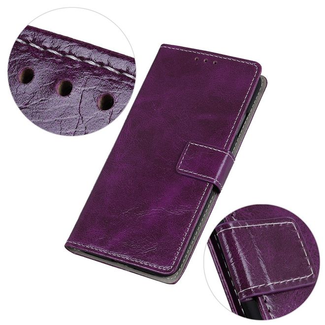 Étui pour LG G8 ThinQ - Série Crazy Horse III en cuir - Violet