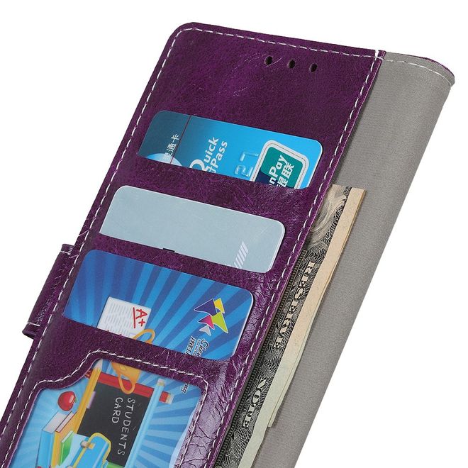 Étui pour LG G8 ThinQ - Série Crazy Horse III en cuir - Violet