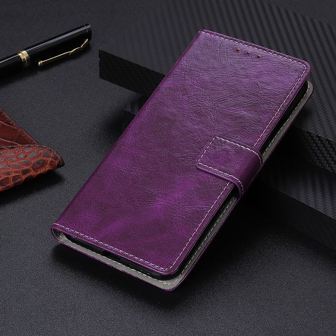 Étui pour LG G8 ThinQ - Série Crazy Horse III en cuir - Violet