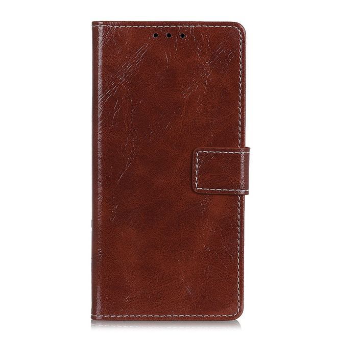 Étui pour LG G8 ThinQ - Série Crazy Horse III en cuir - Marron