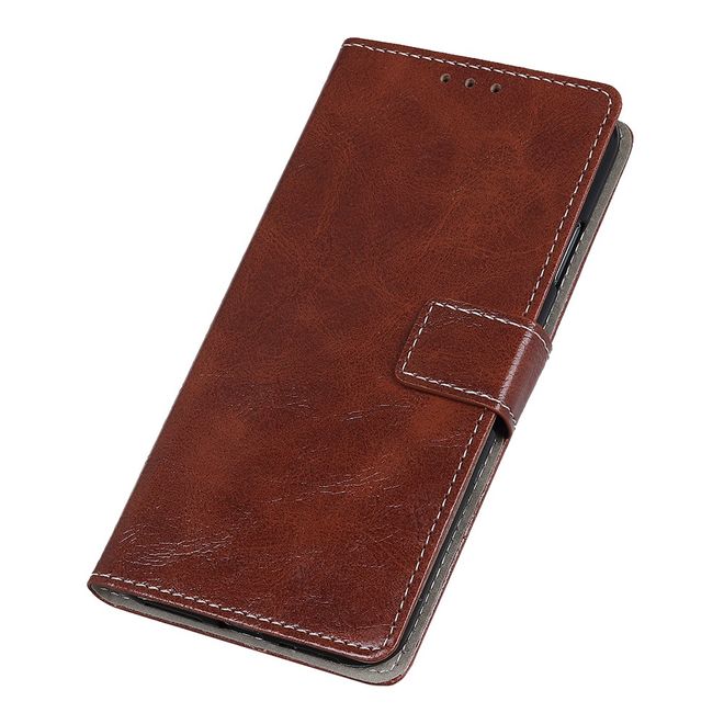 Étui pour LG G8 ThinQ - Série Crazy Horse III en cuir - Marron