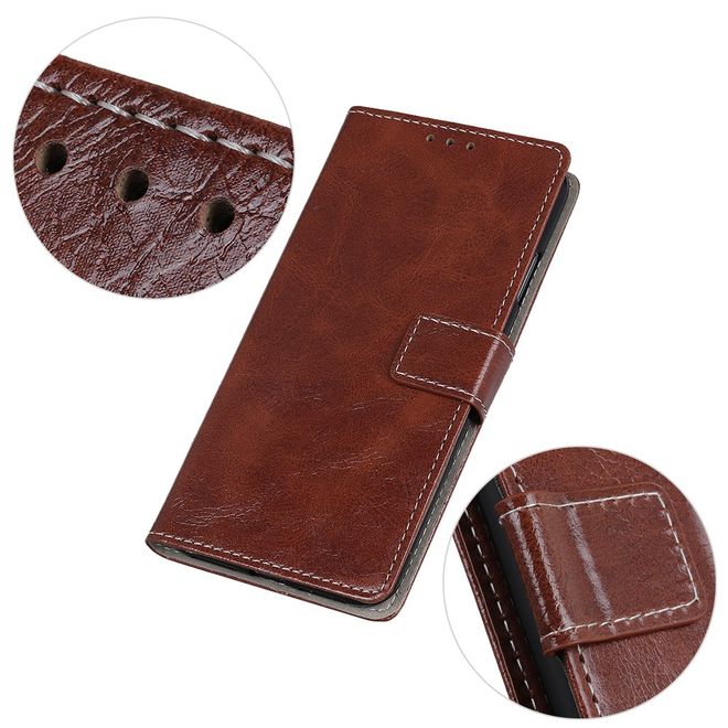 Étui pour LG G8 ThinQ - Série Crazy Horse III en cuir - Marron