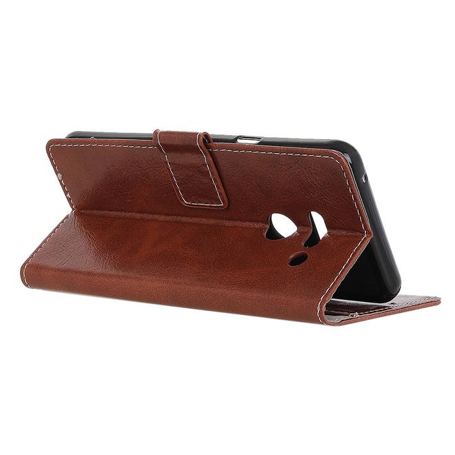 Étui pour LG G8 ThinQ - Série Crazy Horse III en cuir - Marron