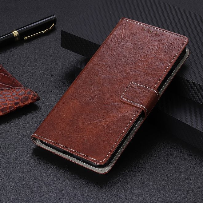 Étui pour LG G8 ThinQ - Série Crazy Horse III en cuir - Marron