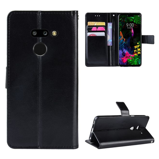 Étui pour LG G8 ThinQ - Étui en cuir Crazy Horse - Noir