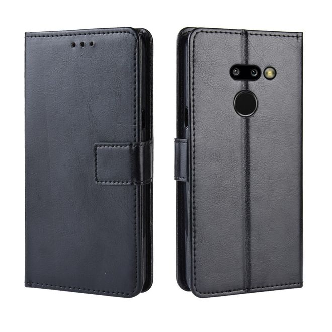 Étui pour LG G8 ThinQ - Étui en cuir Crazy Horse - Noir
