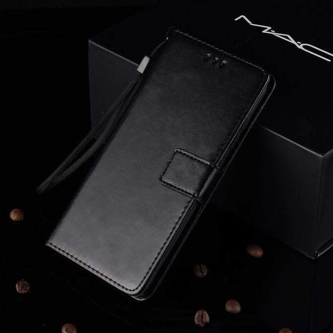Étui pour LG G8 ThinQ - Étui en cuir Crazy Horse - Noir