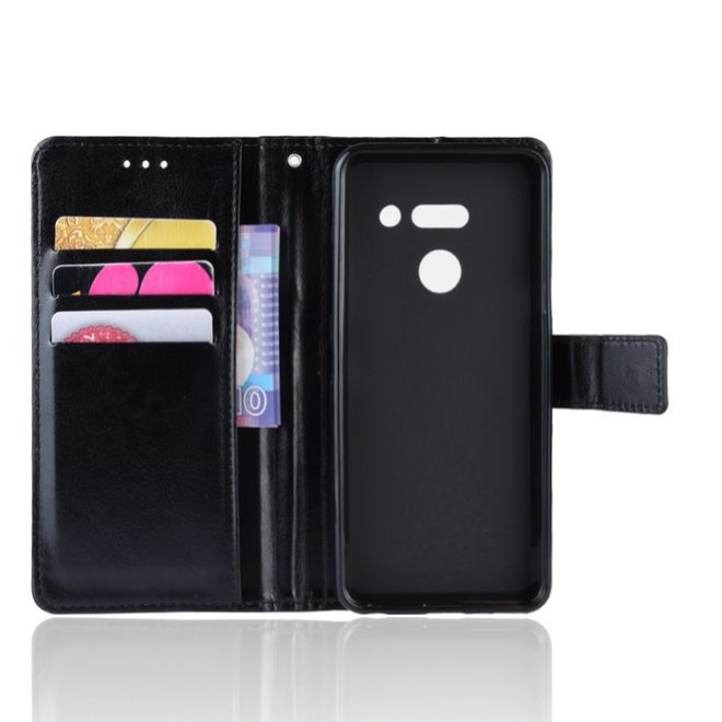 Étui pour LG G8 ThinQ - Étui en cuir Crazy Horse - Noir