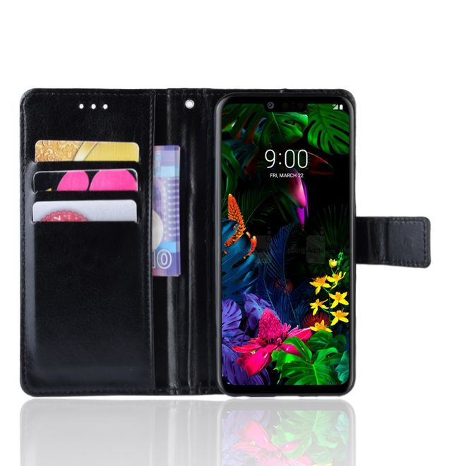 Étui pour LG G8 ThinQ - Étui en cuir Crazy Horse - Noir