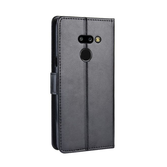 Étui pour LG G8 ThinQ - Étui en cuir Crazy Horse - Noir