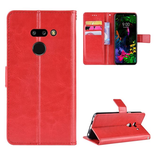 Étui pour LG G8 ThinQ - Étui en cuir Crazy Horse - rouge