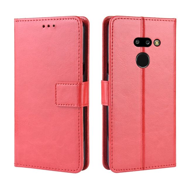 Étui pour LG G8 ThinQ - Étui en cuir Crazy Horse - rouge