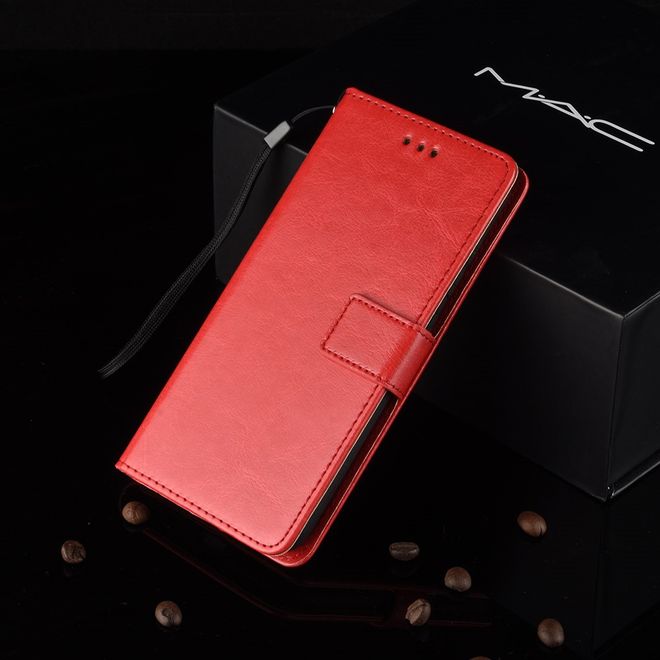 Étui pour LG G8 ThinQ - Étui en cuir Crazy Horse - rouge