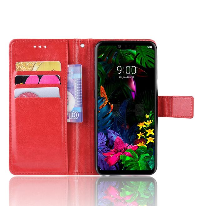 Étui pour LG G8 ThinQ - Étui en cuir Crazy Horse - rouge