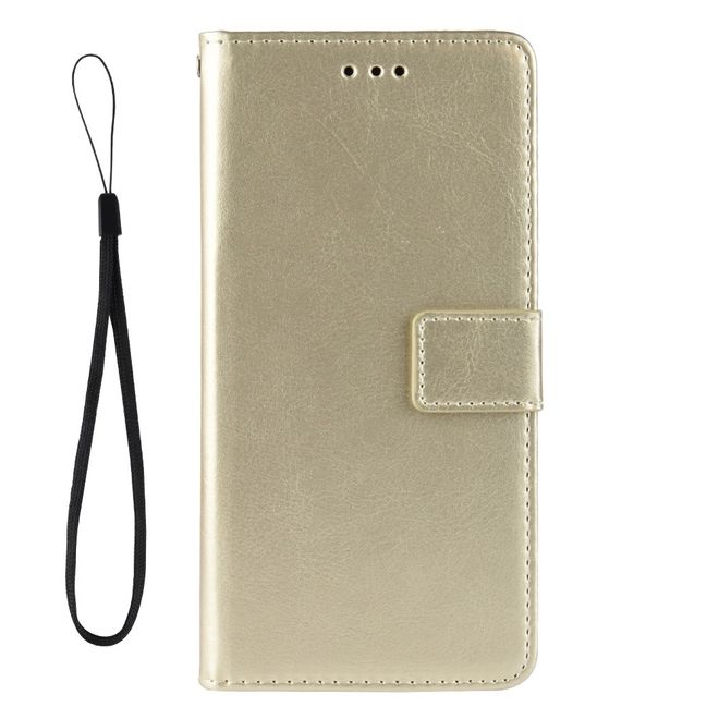 Étui pour LG G8 ThinQ - Étui en cuir Crazy Horse - Or