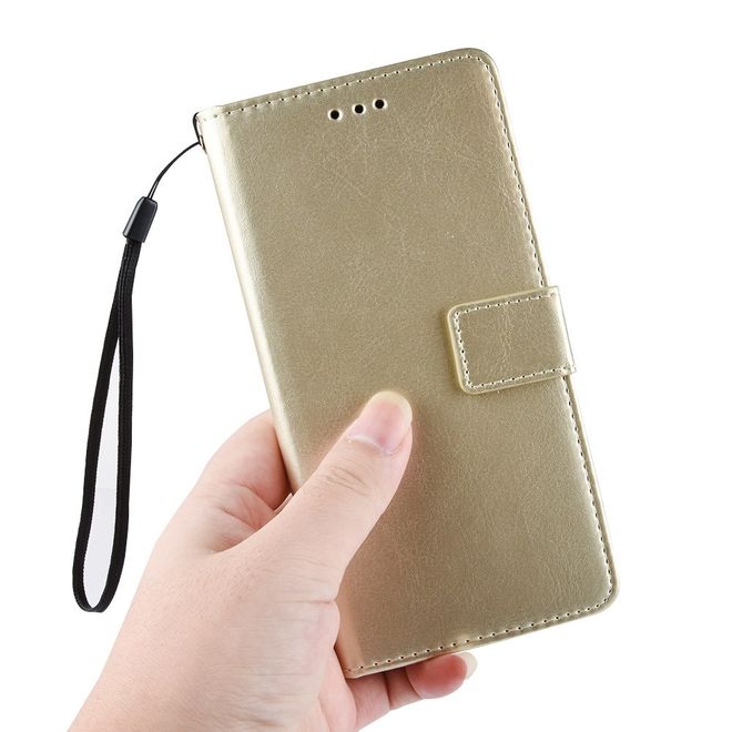 Étui pour LG G8 ThinQ - Étui en cuir Crazy Horse - Or