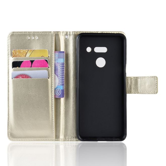 Étui pour LG G8 ThinQ - Étui en cuir Crazy Horse - Or