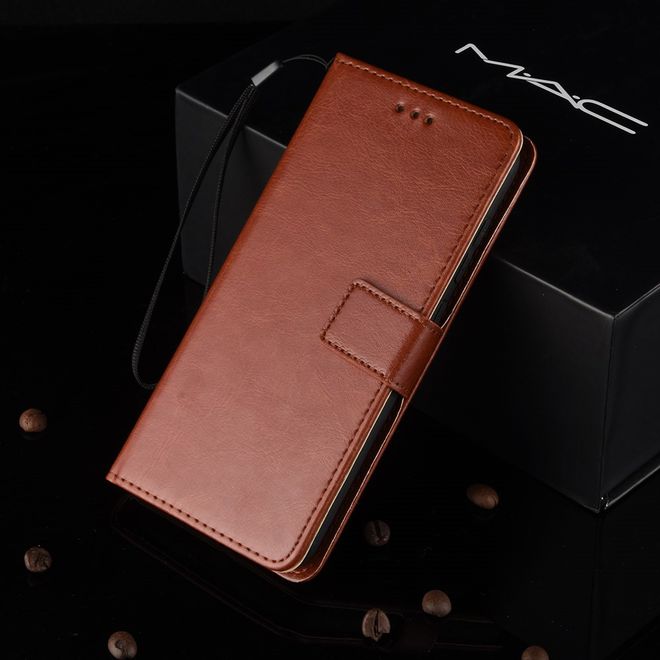 Étui pour LG G8 ThinQ - Étui en cuir Crazy Horse - Marron