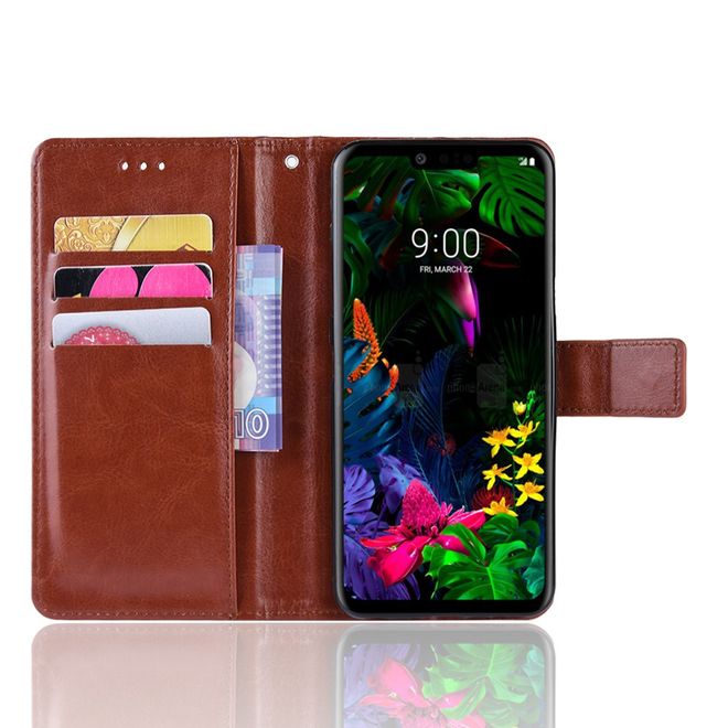 Étui pour LG G8 ThinQ - Étui en cuir Crazy Horse - Marron