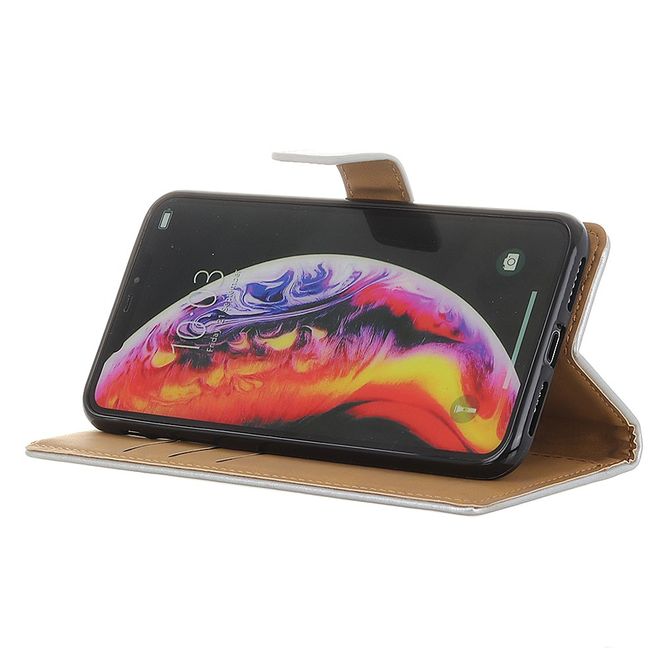 Xiaomi Mi 9 Handy Hülle - Classic II Leder Bookcover Series - silber