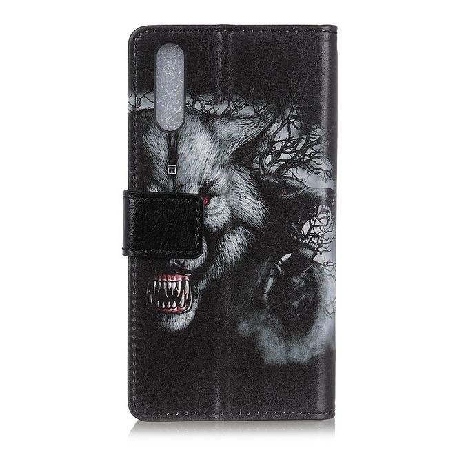 Xiaomi Mi 9 Handyhülle - Leder Bookcover Image II Series - gefürchtiger Wolf