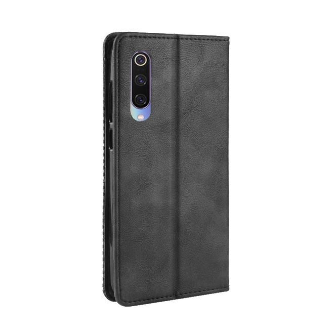 Xiaomi Mi 9 Handyhülle - Vintage Leder Bookcover Series - schwarz