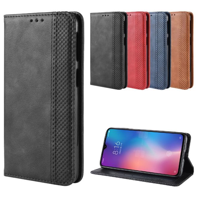 Xiaomi Mi 9 Handyhülle - Vintage Leder Bookcover Series - schwarz