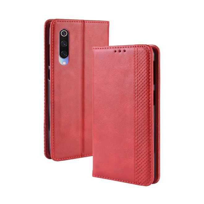 Xiaomi Mi 9 Handyhülle - Vintage Leder Bookcover Series - rot