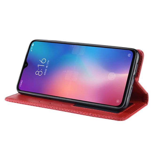 Xiaomi Mi 9 Handyhülle - Vintage Leder Bookcover Series - rot