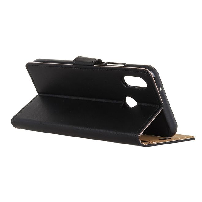 Huawei Y7 (2019) Handy Hülle - Classic II Leder Bookcover Series - schwarz