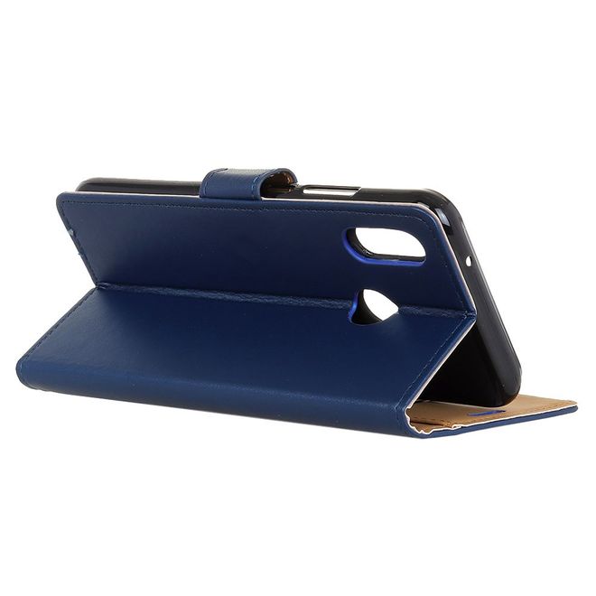 Huawei Y7 (2019) Handy Hülle - Classic II Leder Bookcover Series - blau