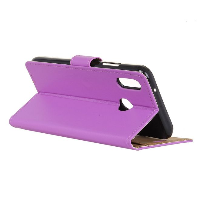 Huawei Y7 (2019) Handy Hülle - Classic II Leder Bookcover Series - purpur