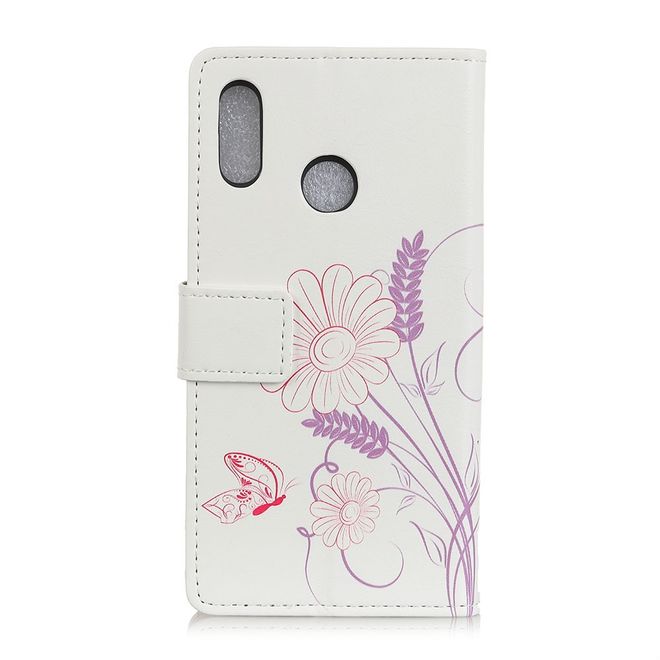 Huawei Y7 (2019) Handyhülle - Leder Bookcover Image II Series - schlichte Blumen