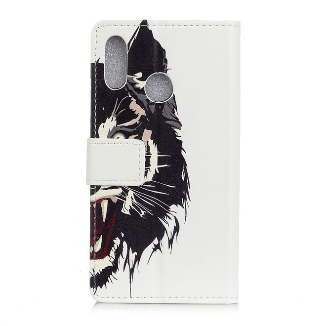 Huawei Y7 (2019) Handyhülle - Leder Bookcover Image II Series - Tigermuster