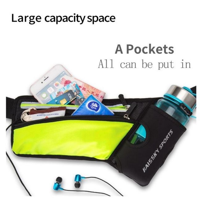 Universelle Sport Bauchtasche inkl. Trinkflaschenhalter - für Handys bis 6.5 Zoll - schwarz