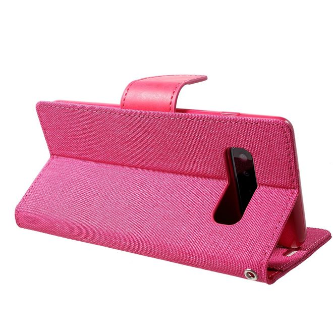 Goospery - Motorola Moto G7 Play Hülle - Leder/Stoff Case - Canvas Diary Series - pink