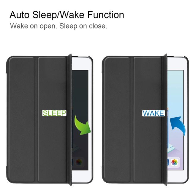 iPad Mini (2019)/iPad Mini 4 Hülle - Wake/Sleep Case aus Leder - schwarz
