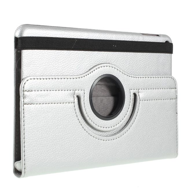 iPad Mini (2019) Case - 360° Rotating Leather Case - Silver
