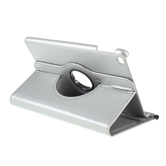 iPad Mini (2019) Case - 360° Rotating Leather Case - Silver