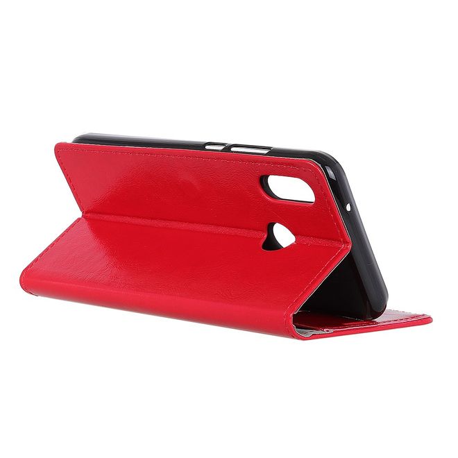 Xiaomi Redmi 7 Handyhülle - Crazy Horse Leder Bookcover Series - rot