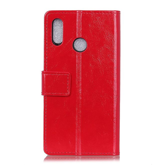 Xiaomi Redmi 7 Handyhülle - Crazy Horse Leder Bookcover Series - rot