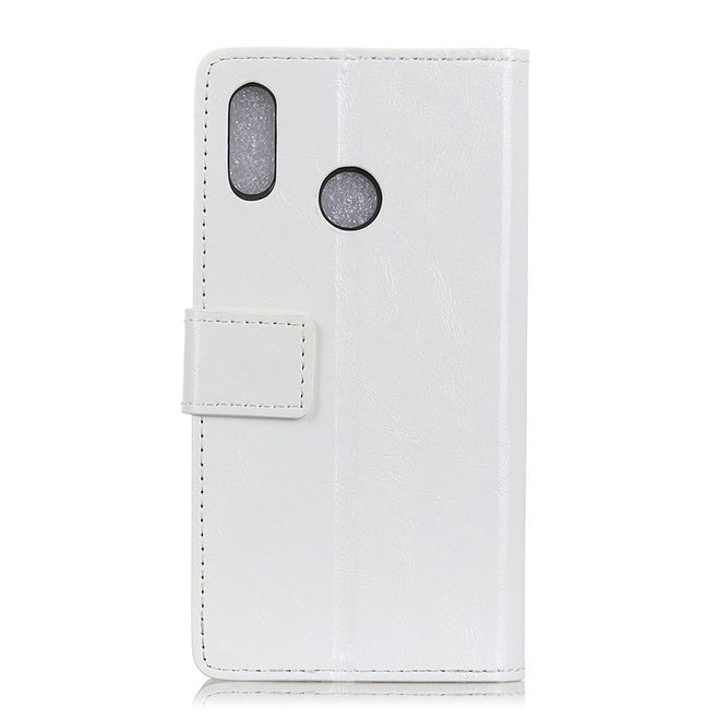 Xiaomi Redmi 7 Handyhülle - Crazy Horse Leder Bookcover Series - weiss