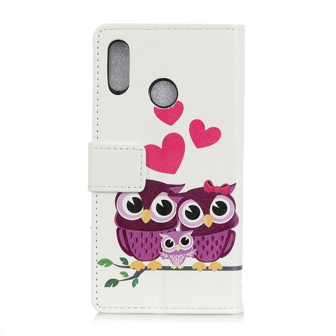 Xiaomi Redmi 7 Handyhülle - Leder Bookcover Image II Series - glückliche Eulen
