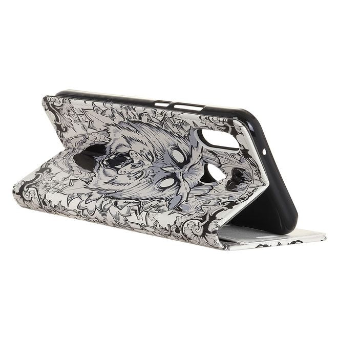 Xiaomi Redmi 7 Handyhülle - Leder Bookcover Image II Series - abstrakte Eule