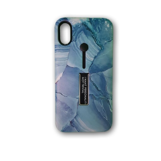 iPhone XS / X Hülle - Hardcase mir Kickstand - Fantasy Series - Blue Marble