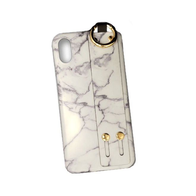 Coque pour iPhone SE (2022) / SE (2020) / 8 / 7 - Coque souple avec dragonne - Série TPU - Marbre blanc